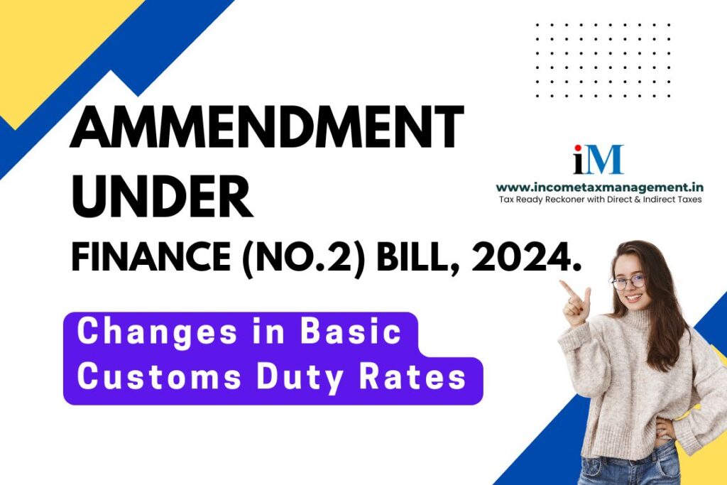 Amendments to Other Proposals Involving Changes in Basic Customs Duty Rates in Notifications under Finance (No.2) Bill, 2024.