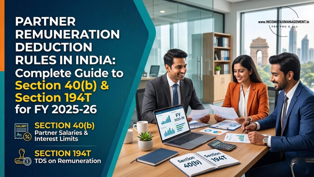 Partner Remuneration Deduction Rules in India- Complete Guide to Section 40(b) & Section 194T for FY 2025-26